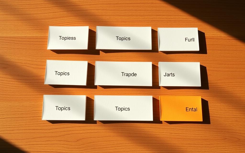 organização de tópicos